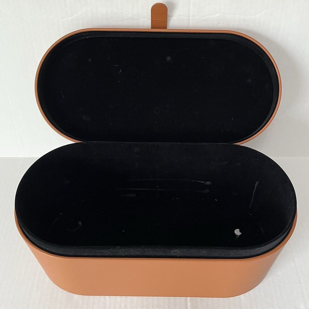 DYSON Airwrap Styler Leather Large Storage Hard Box Cognac Brown Tan CASE ONLY - Picture 10 of 12